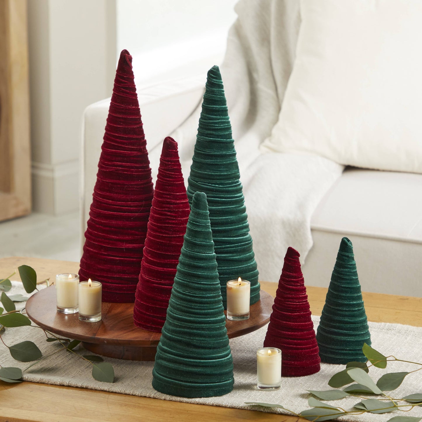 Cones Velvet Medium, Christmas 2025 Tabletop, Mantel, Gift