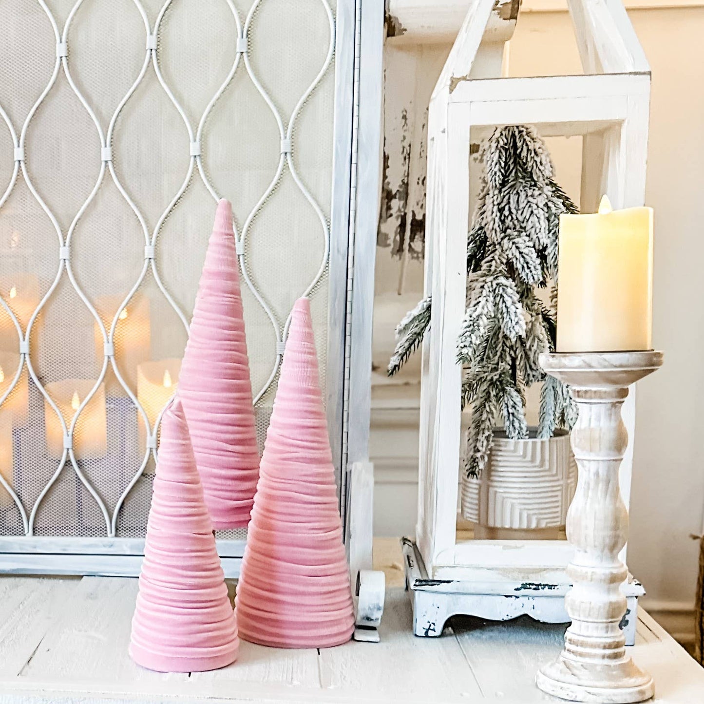 Cones Velvet Medium, Christmas 2025 Tabletop, Mantel, Gift