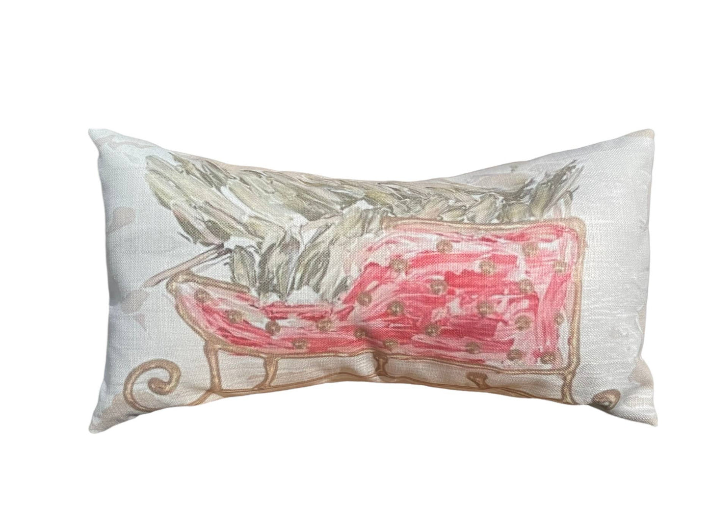 GA Christmas Sleigh Lumbar Pillow