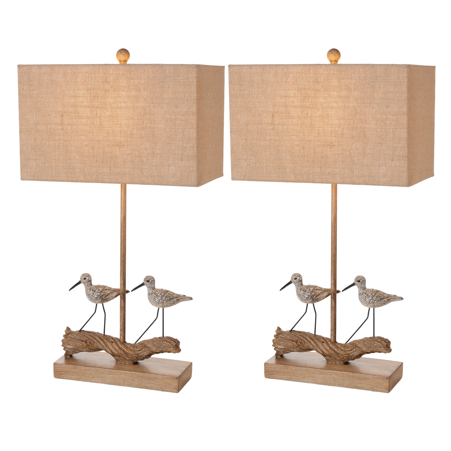 Beach Birds Coastal Table Lamps With 3-Way Switch (Set Of 2)
