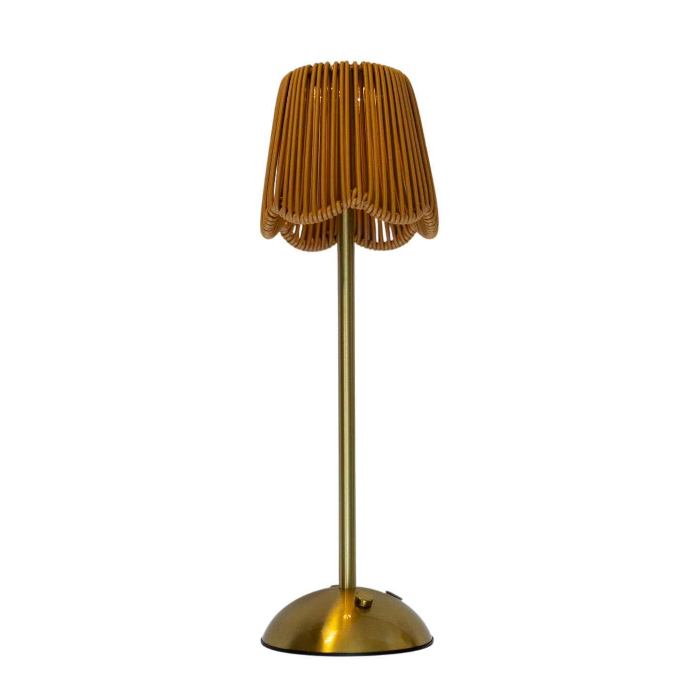 LED103 LED USB Lamp - Scalloped Rattan Shade - Natural 4.5" X 4.25" X 14" PK 4
