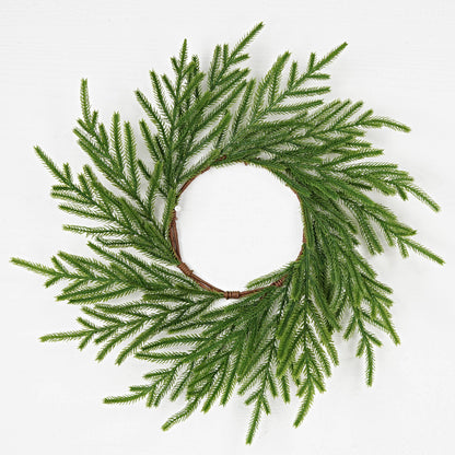 31853- 17in(6.5)Wreath-Soft touch Evergreen Norfolk Pine
