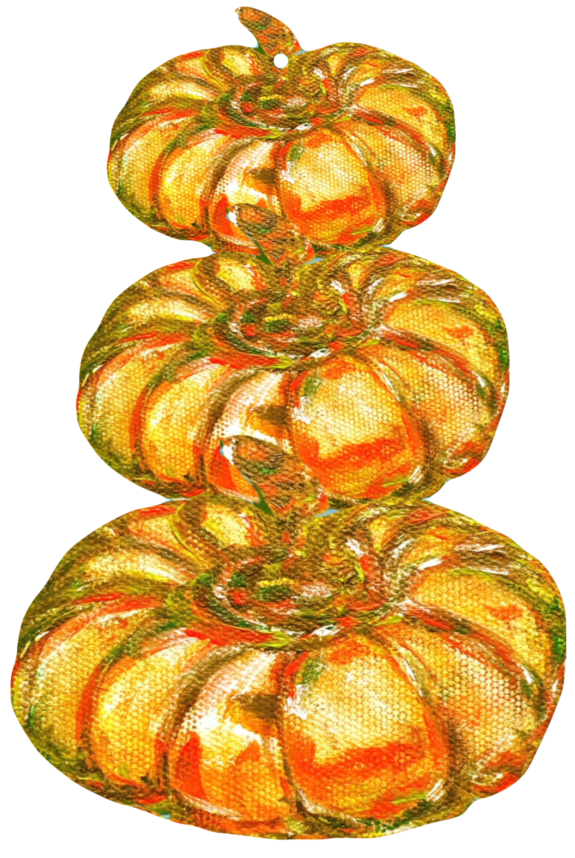 LARGE Designer Three-Tiered Pumpkin Door Hanger 