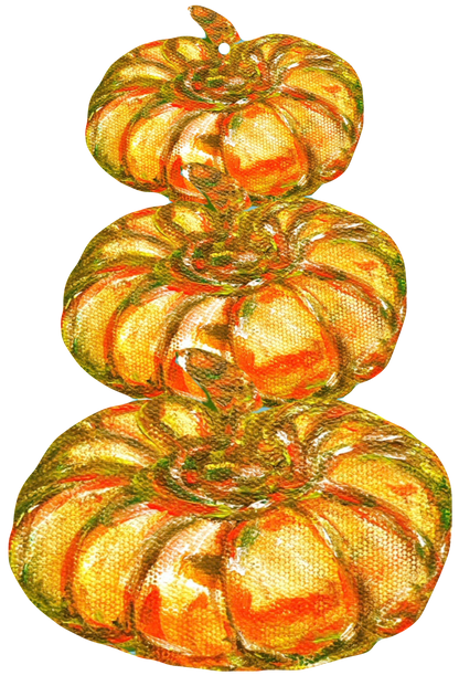 LARGE Designer Three-Tiered Pumpkin Door Hanger 