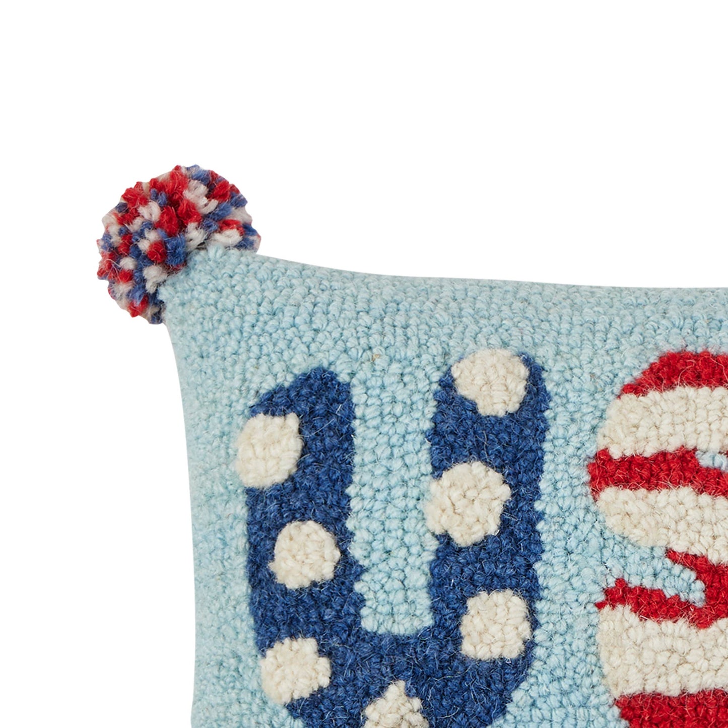 USA w/Pom Pom Hook Pillow