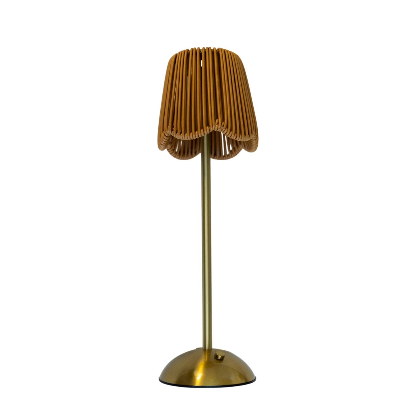 LED103 LED USB Lamp - Scalloped Rattan Shade - Natural 4.5" X 4.25" X 14" PK 4