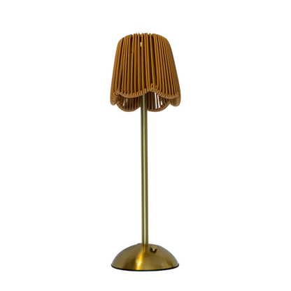 LED103 LED USB Lamp - Scalloped Rattan Shade - Natural 4.5" X 4.25" X 14" PK 4