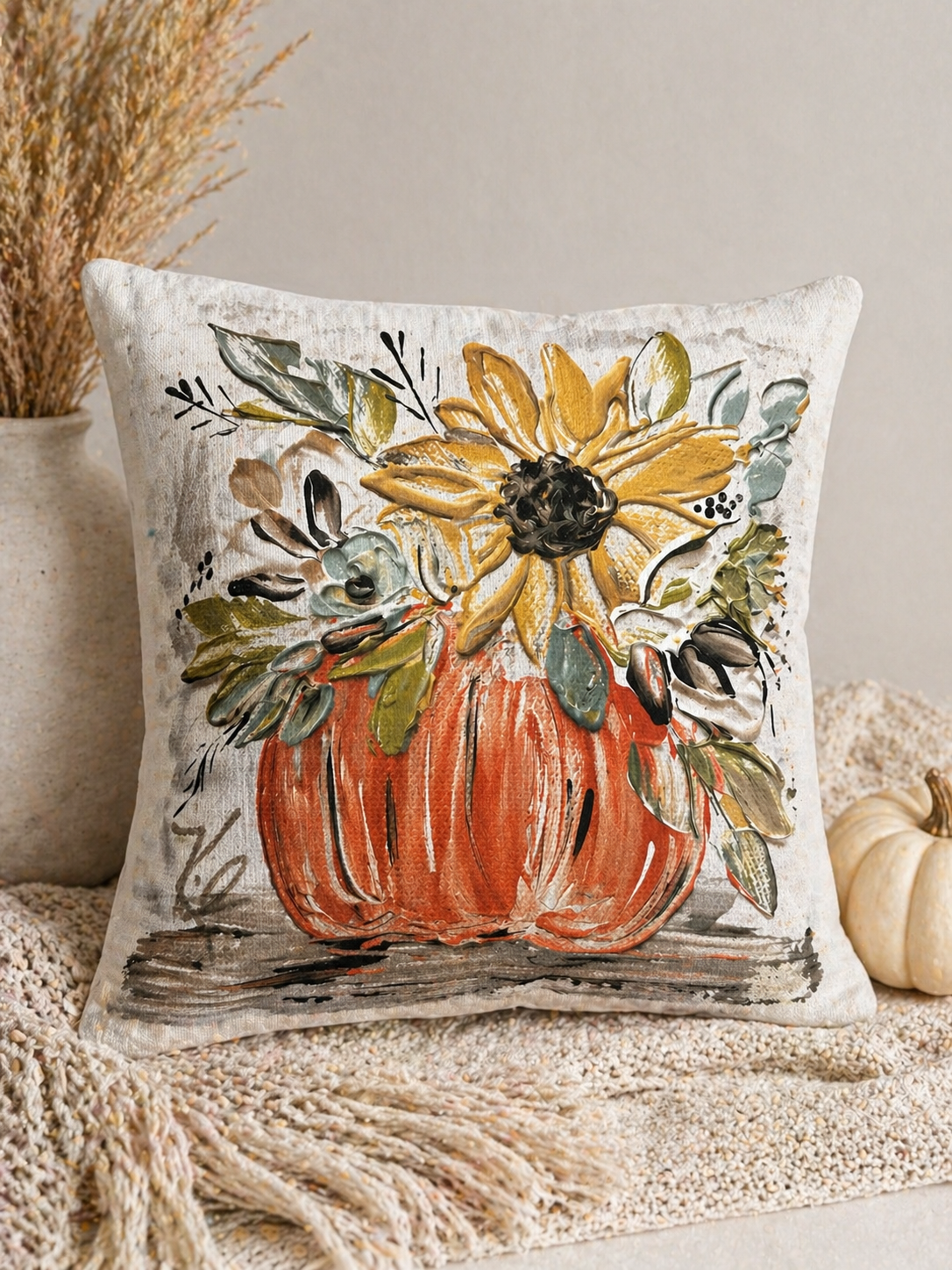 GA Pumpkin Arrangement pillow 