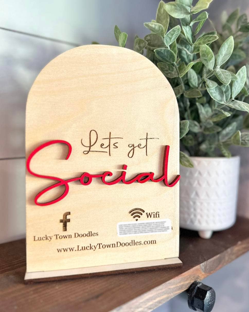 Let's get social - Social Media Board for Checkout Stand