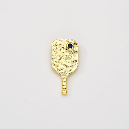 Gold Filled Pickleball Paddle Charm CZ Micro Pave, CP2060