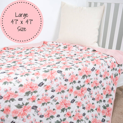 Pretty in Peony Baby Toddler Muslin Blanket