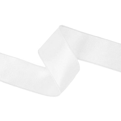 Wired Shimmer Satin Ribbon White 10 Yard Roll