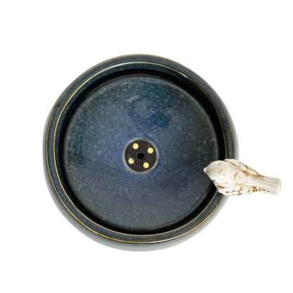Elloise Bird Garden Ceramic Water Fountain Blue with Pump
