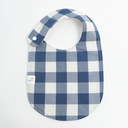 Charlie Snap Bib - Denim Gingham