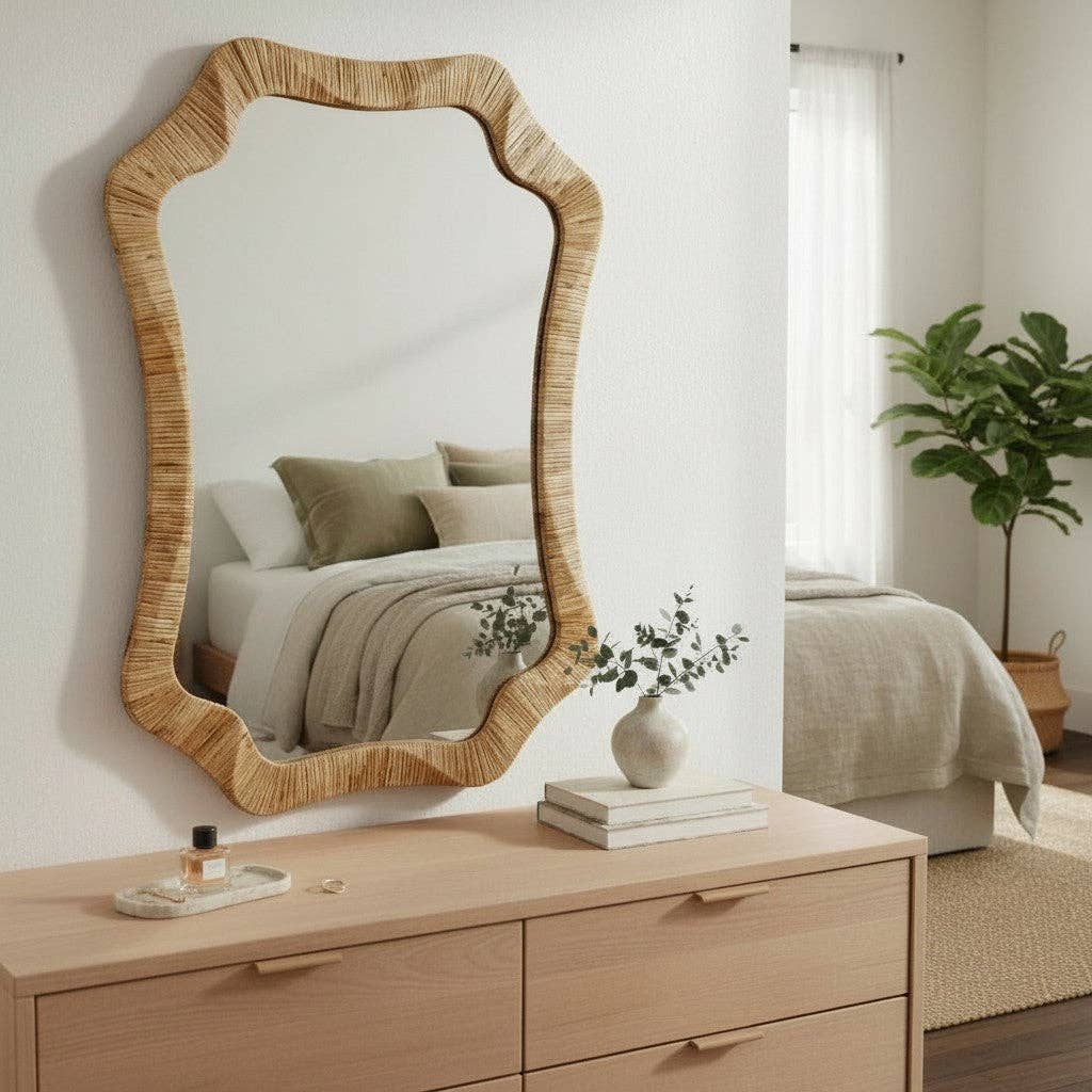 Rattan Mirror 24" x 1.25"x 34.5" PK 1
