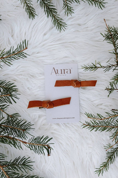 Leather Knot Hair Clips