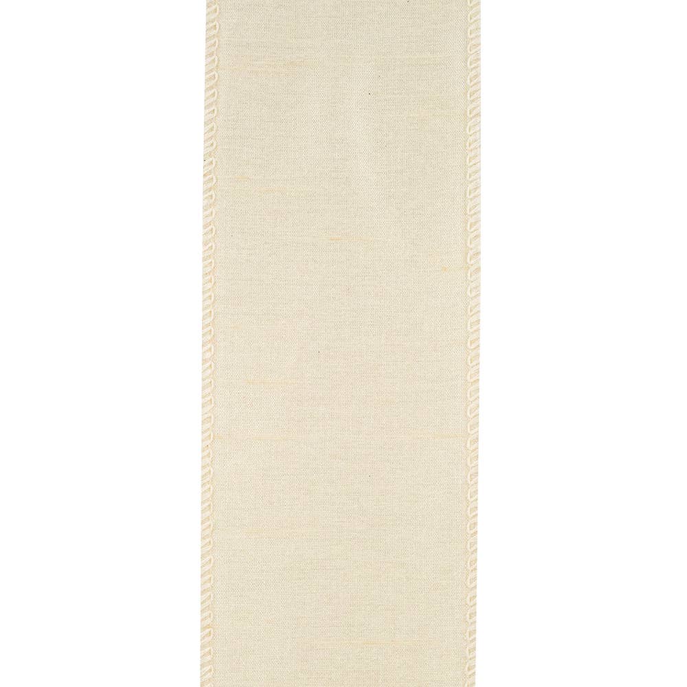 Dupioni Supreme Wired Edge, Ivory, 2-1/2 In, 10 Yards