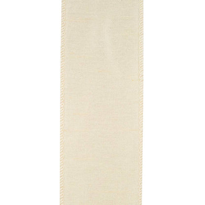 Dupioni Supreme Wired Edge, Ivory, 2-1/2 In, 10 Yards