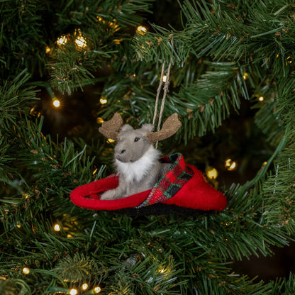 MOOSE IN SLIPPER ORNAMENT