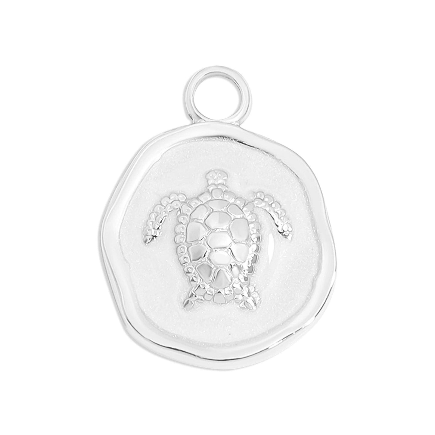 18K Gold PVD Sea Turtle Epoxy Charm