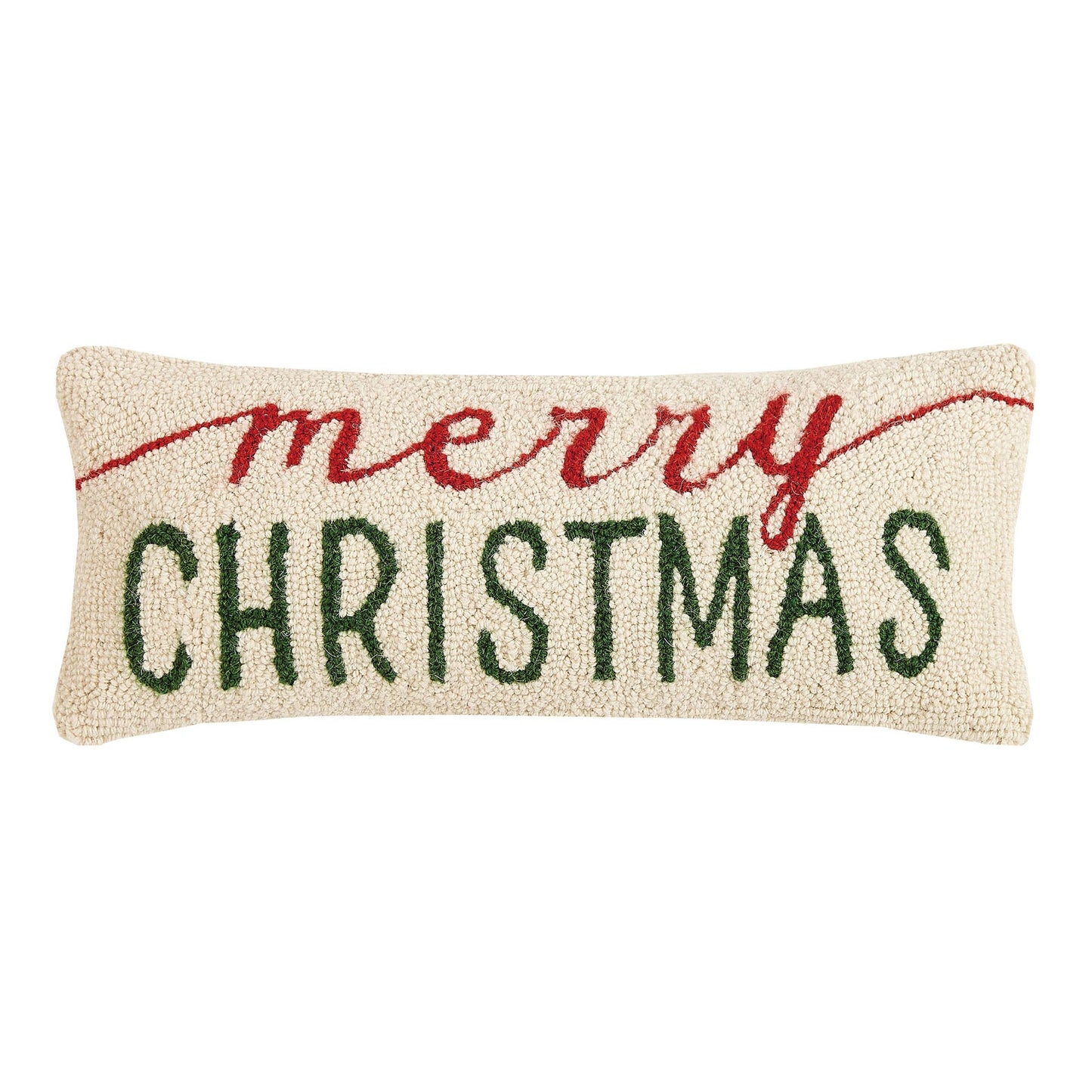 Merry Christmas Hook Pillow - Velvet Backing