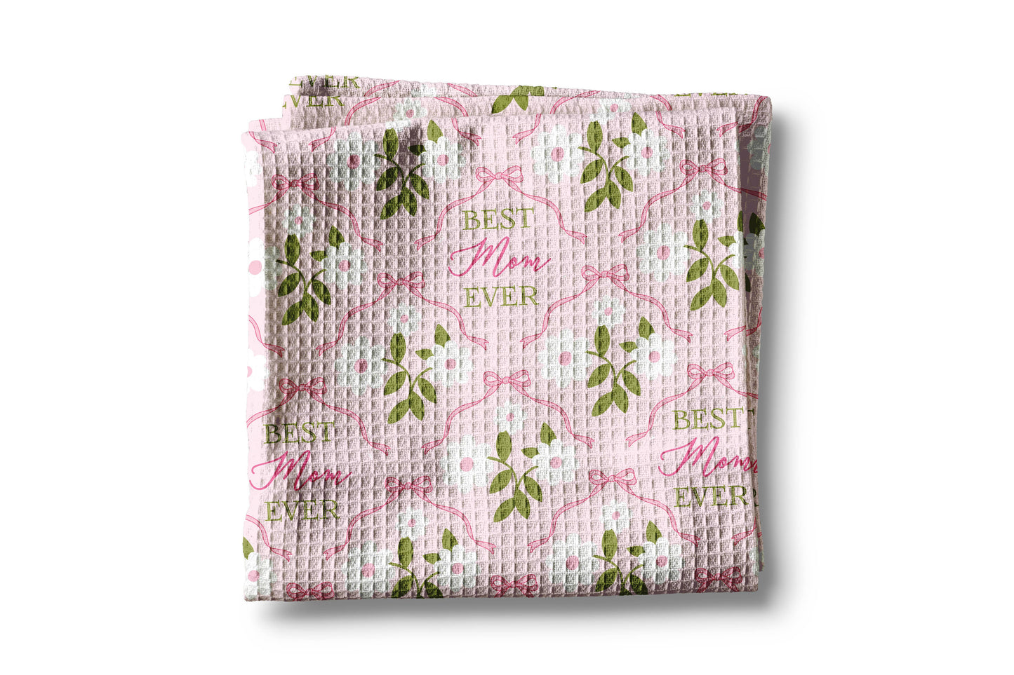 "Best Mom Ever" Mother's Day Gift Kitchen Towel Waffle