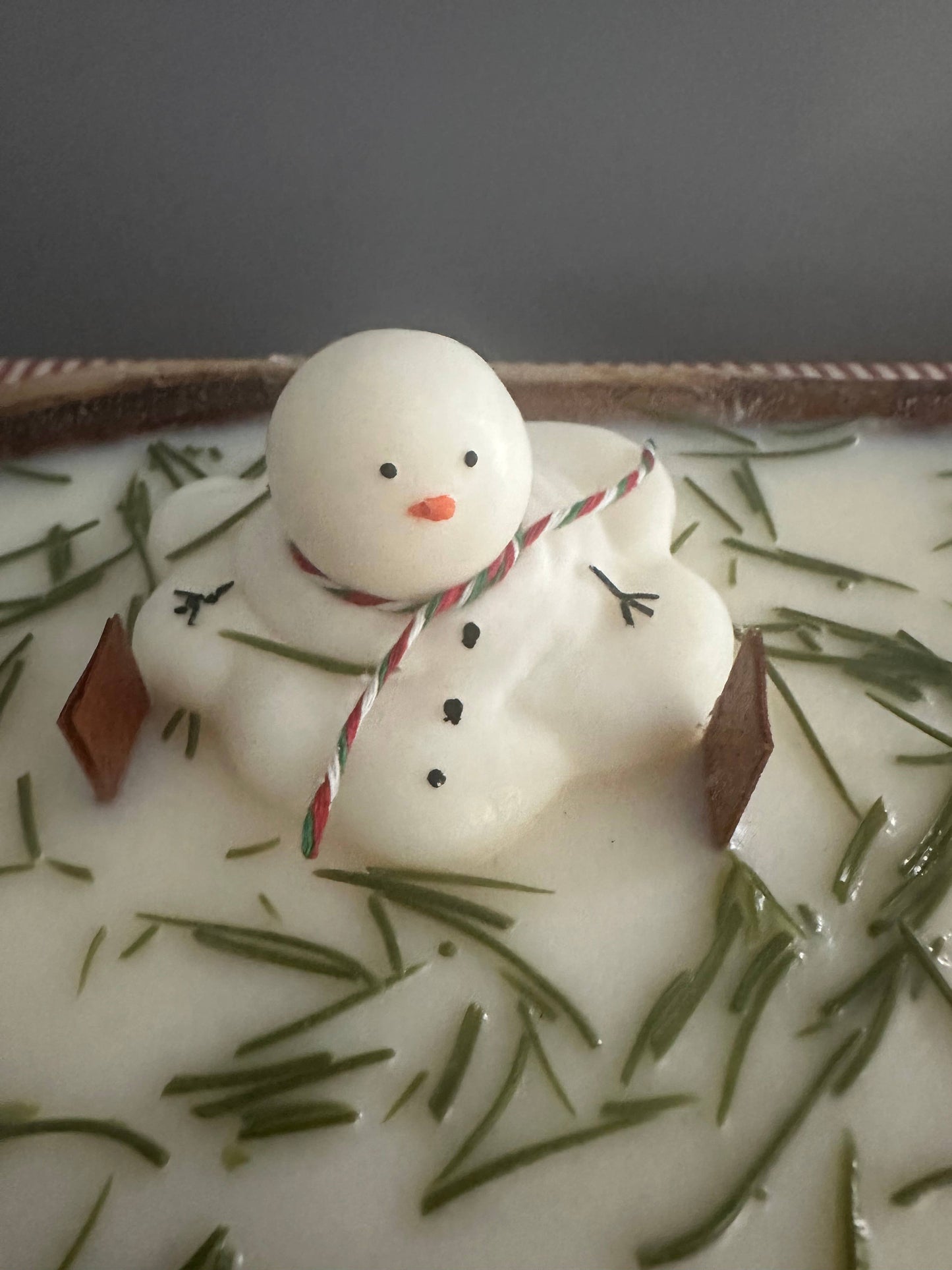 SOLD OUT.  Snowman Dough Bowl Soy Wax Candle 