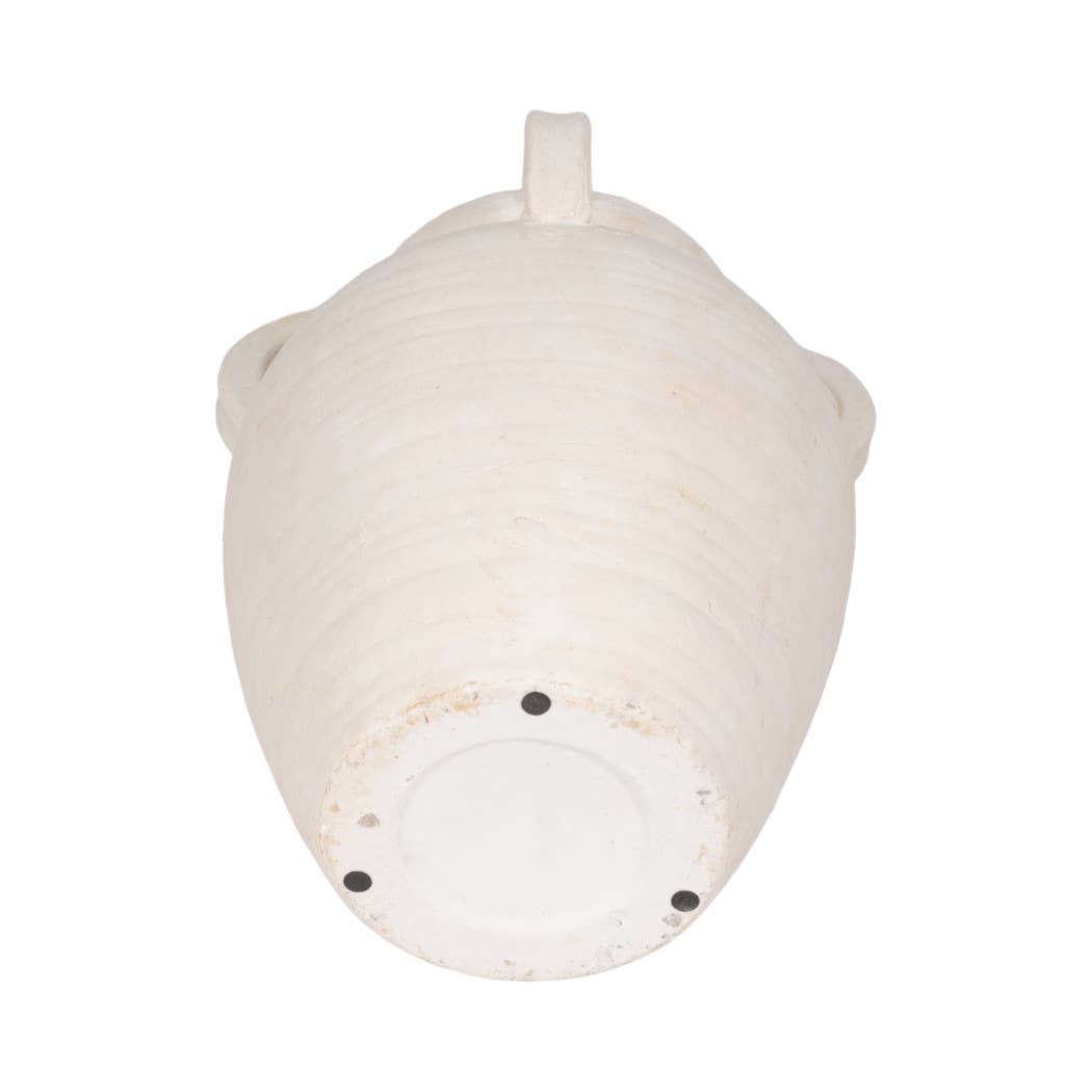 Decorative Vase - White Pottery Amphora Multi-Handle Jug, 12