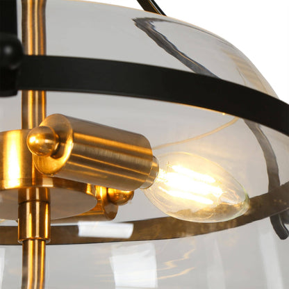 Dendria 3-Light Brass Semi-Flush Mount Light
