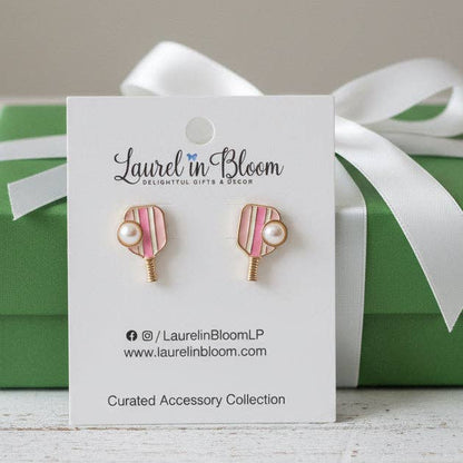 Pickleball Paddles & Pearls Earrings