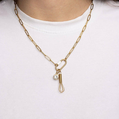 18K Gold PVD Stainless Steel Whisk Charm