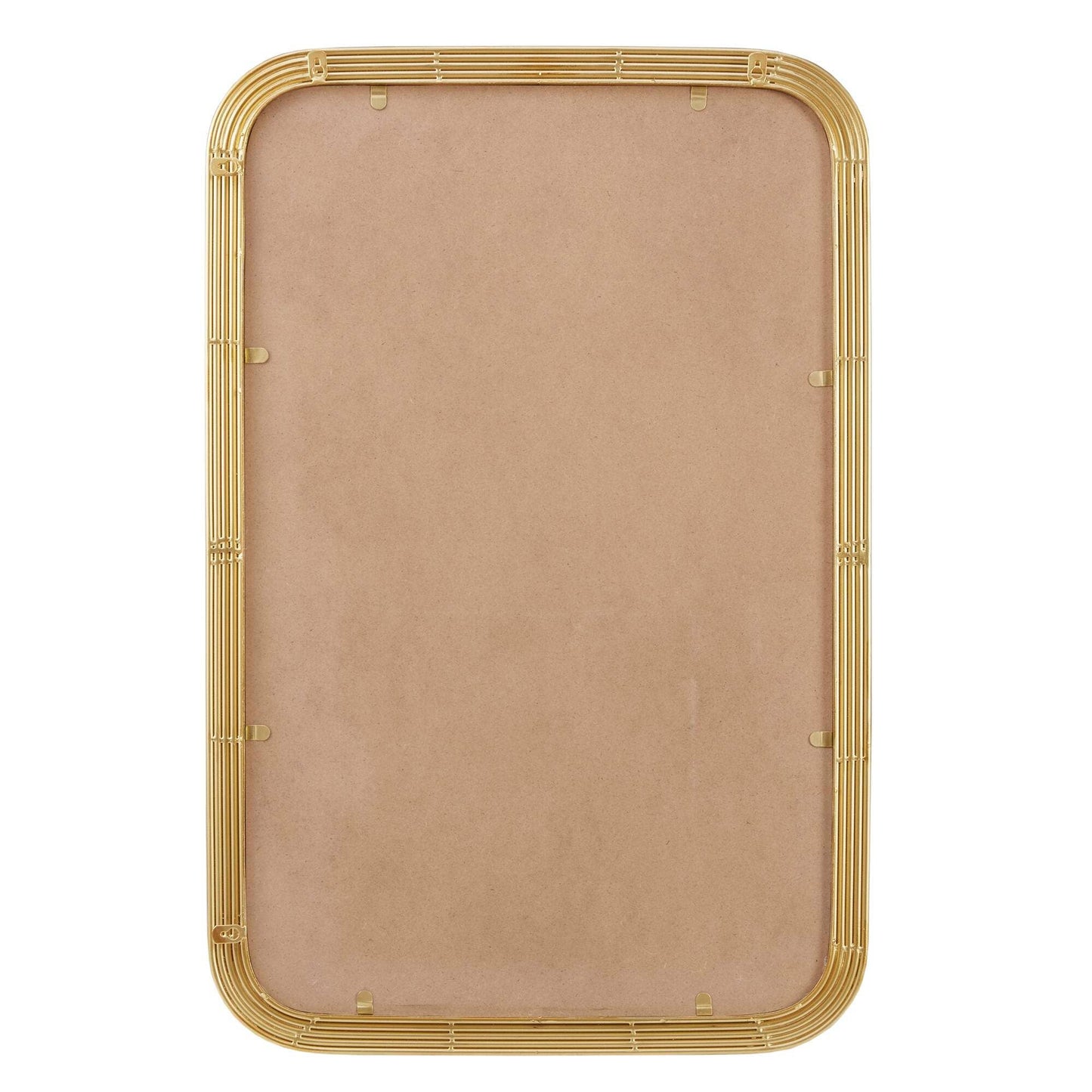 Rounded Rectangle Fluted Wall Mirror, Gold
