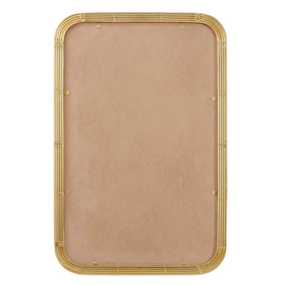 Rounded Rectangle Fluted Wall Mirror, Gold