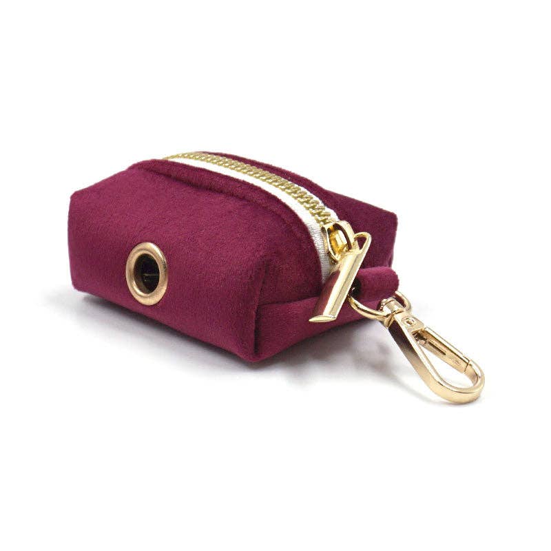 Signature Velvet Poop Bag Dispenser - Wine