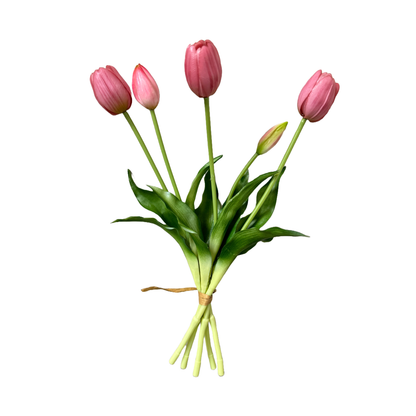 16" Real Touch Lifelike Tulip-3 flowers 2 buds
