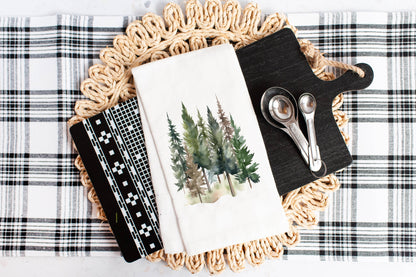 Watercolor Pines II Towel