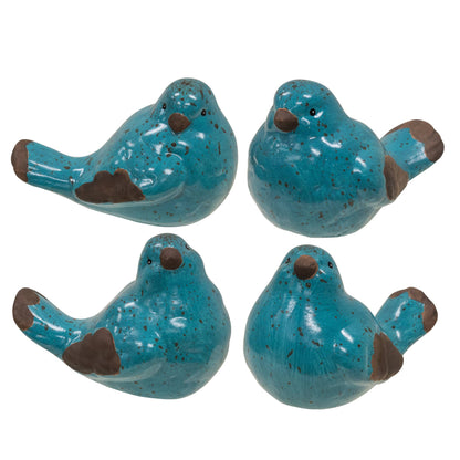 Resin Blue Bird, 4 Assorted