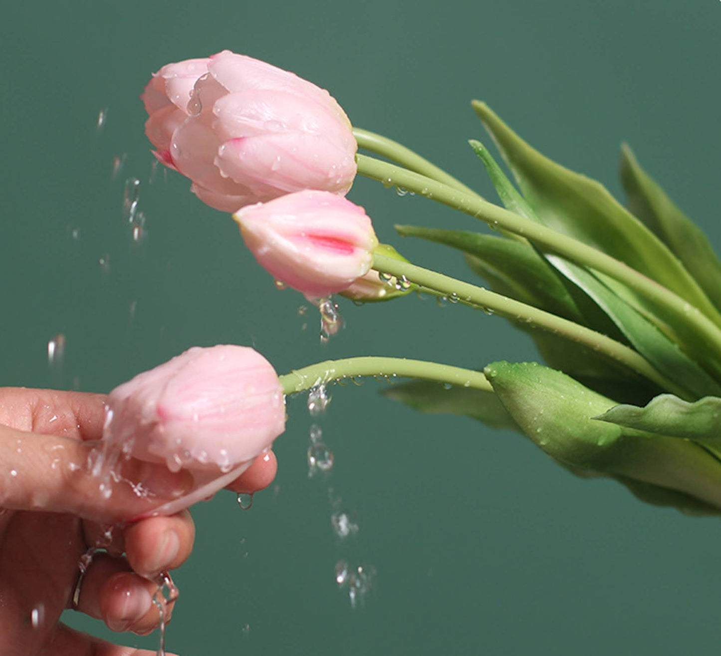 16" Real Touch Lifelike Tulip-3 flowers 2 buds