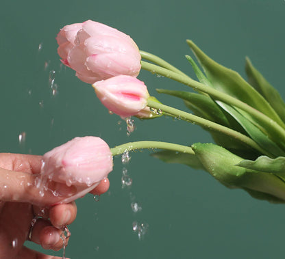 16" Real Touch Lifelike Tulip-3 flowers 2 buds