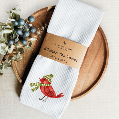 Christmas Dish Towel - Christmas Bird | Kitchen Towel