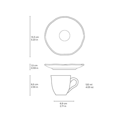 Organic Expresso coffee cup and Saucer 4.06 Oz Terracotta