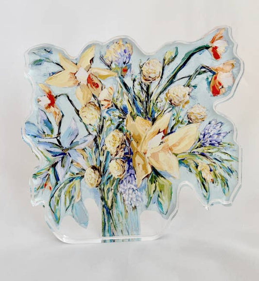 Floral Acrylic Block 