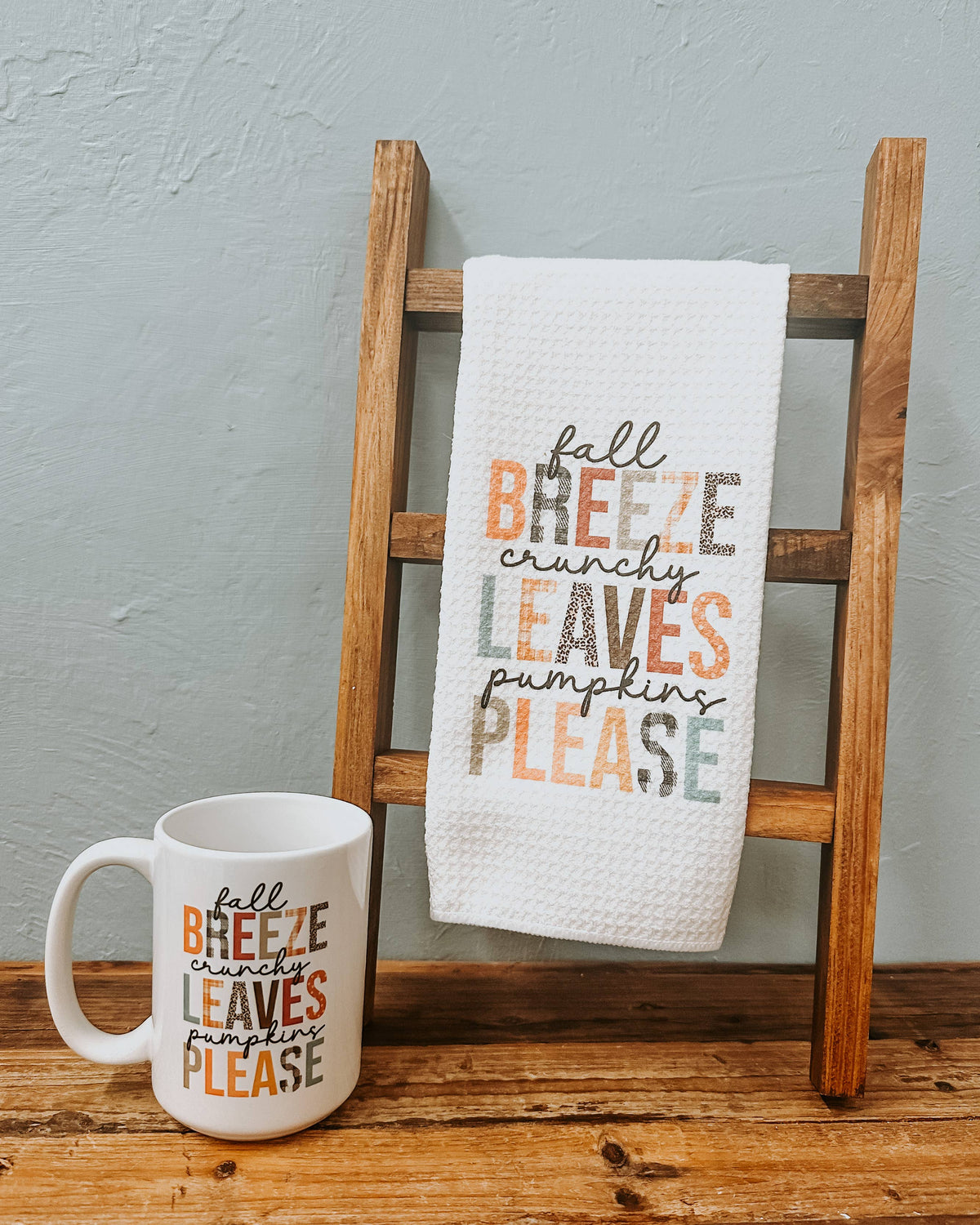 Wooden Ladder Towel Display, Merchandise Product Display