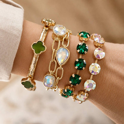 Brilliant Bond – Statement Chain Bracelets with Reflective Crystals