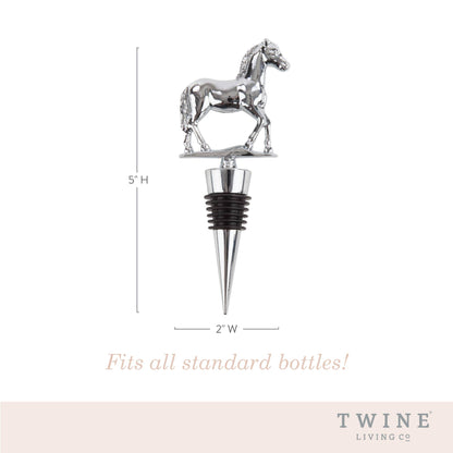 Chrome Finished Pewter Kentucky Derby Racehorse Wine Stopper