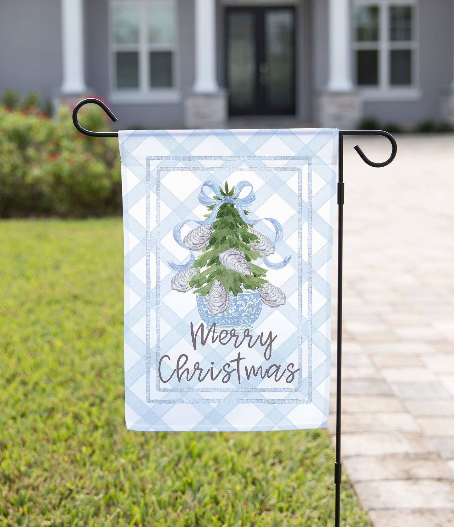 Merry Christmas Coastal Tree Garden Flag