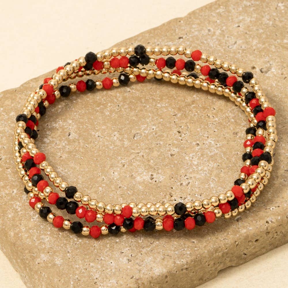 Colorful Game Day Beaded Bracelet Set