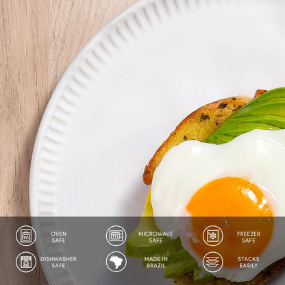 Linhas Bio New White Dessert Plate, 8.46"