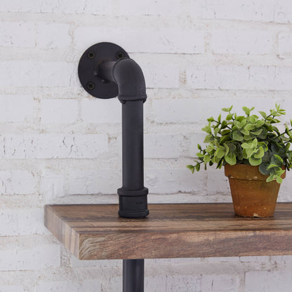 Industrial Modern Rustic 6-Tier Iron Pipe Wall Mount Shelf