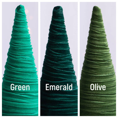 Cones Velvet Medium, Christmas 2025 Tabletop, Mantel, Gift
